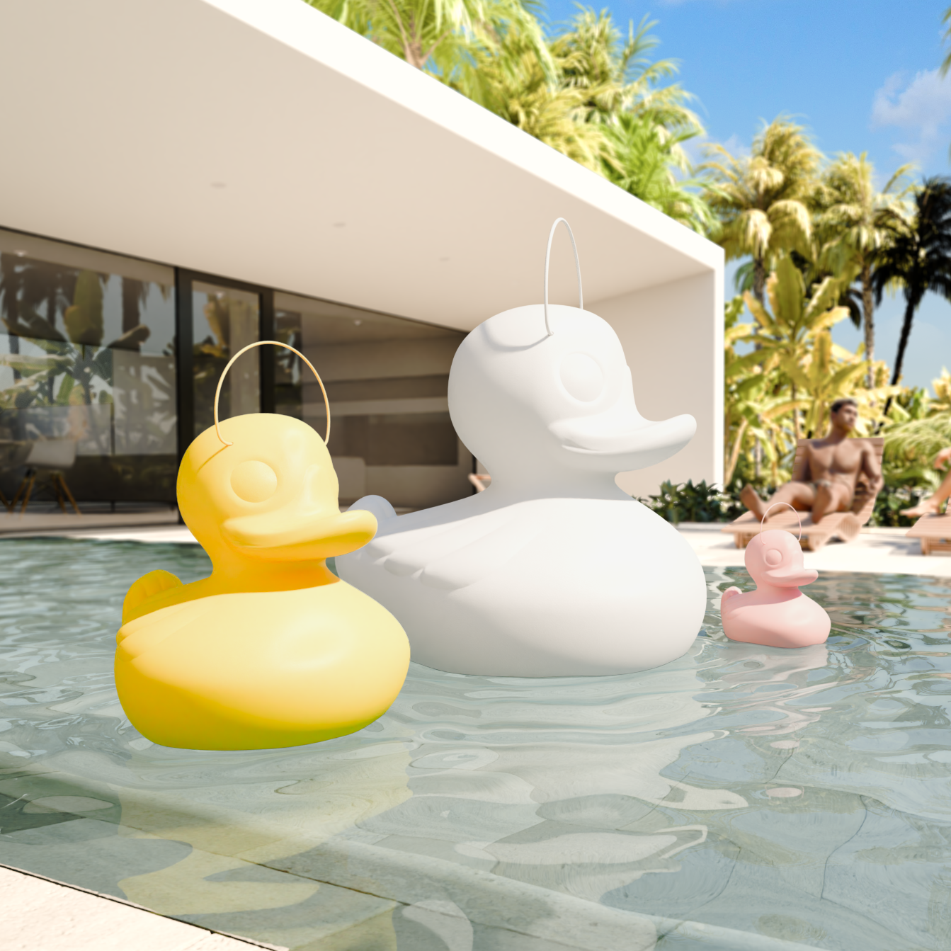 Colorful pool party LED night light by Goodnight Light for children's room