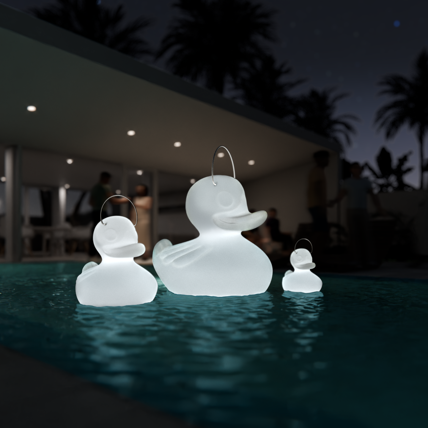 Ducks swimming in pool night light by Goodnight Light for children's room