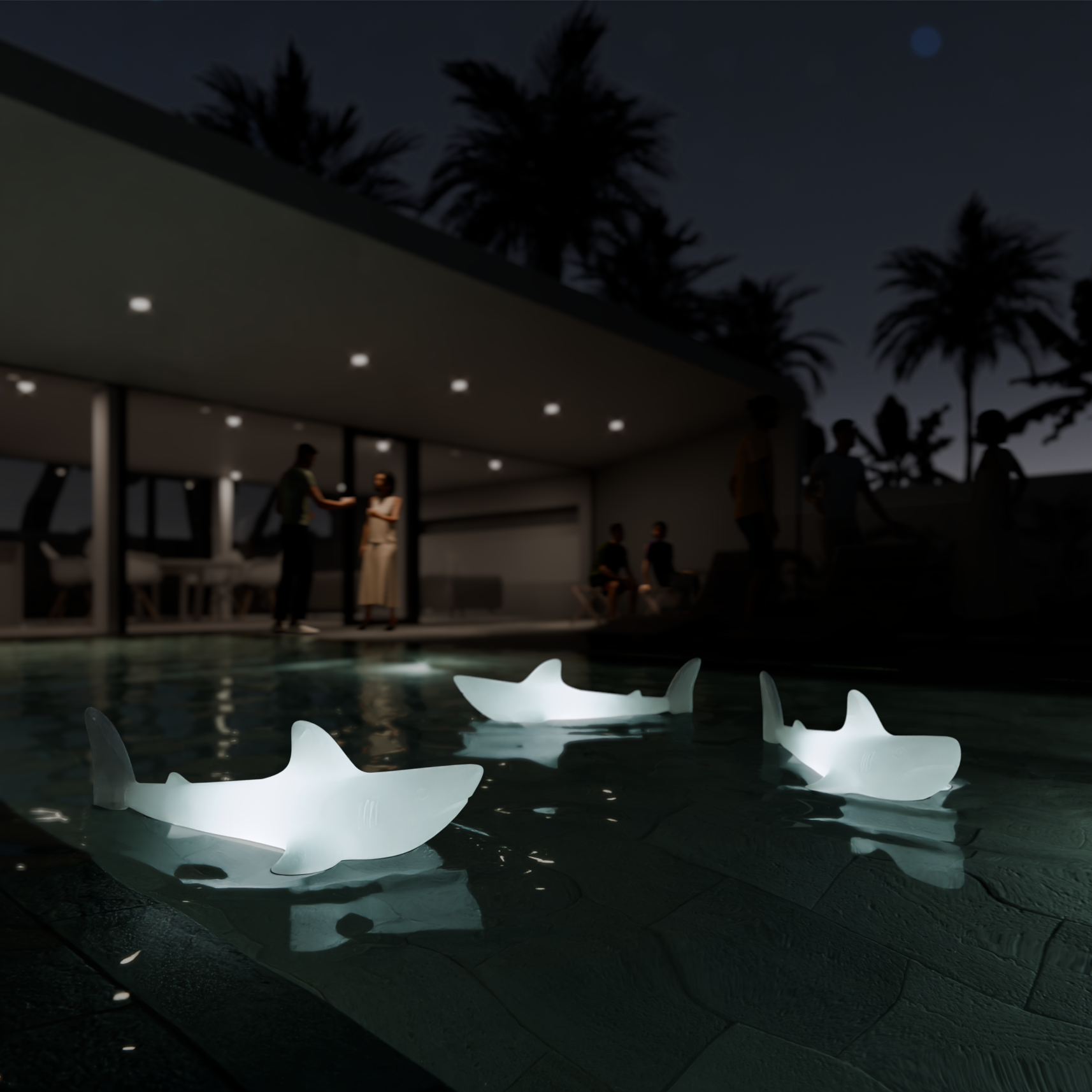 Goodnight Light Pool Party Shark Night White night light for kids