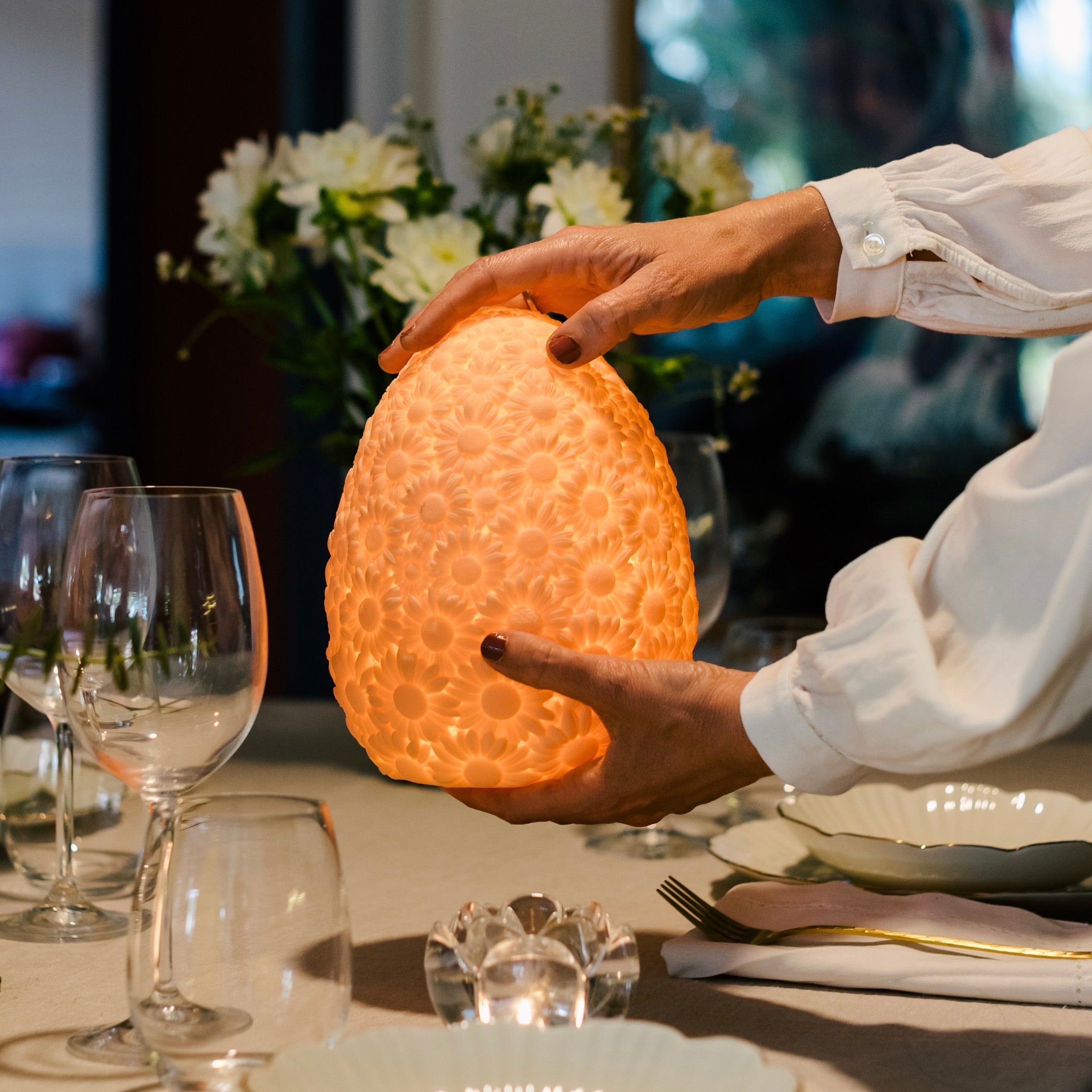 Indoor daisy melon night light by Goodnight Light for children's room